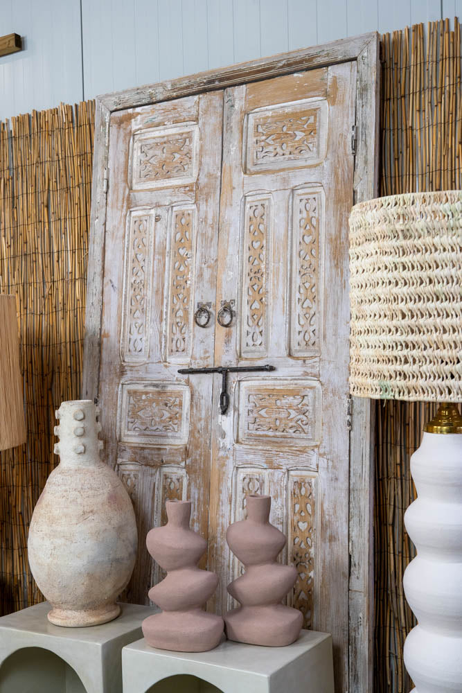 Oude Houten Dubbeldeur in Ibiza-Bohémien Stijl