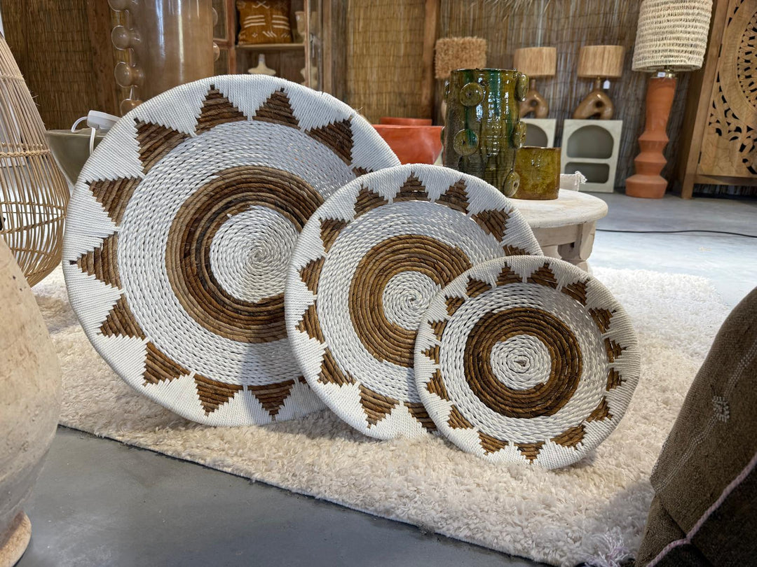 Rieten Wanddecoratie - Set van 3 Schalen 30 / 40 / 50 cm