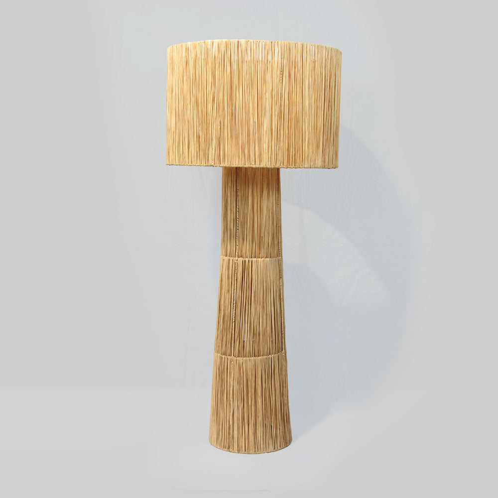 Grote Staande Schemerlamp van Raffia – Bohemian Ibiza Stijl 140cm