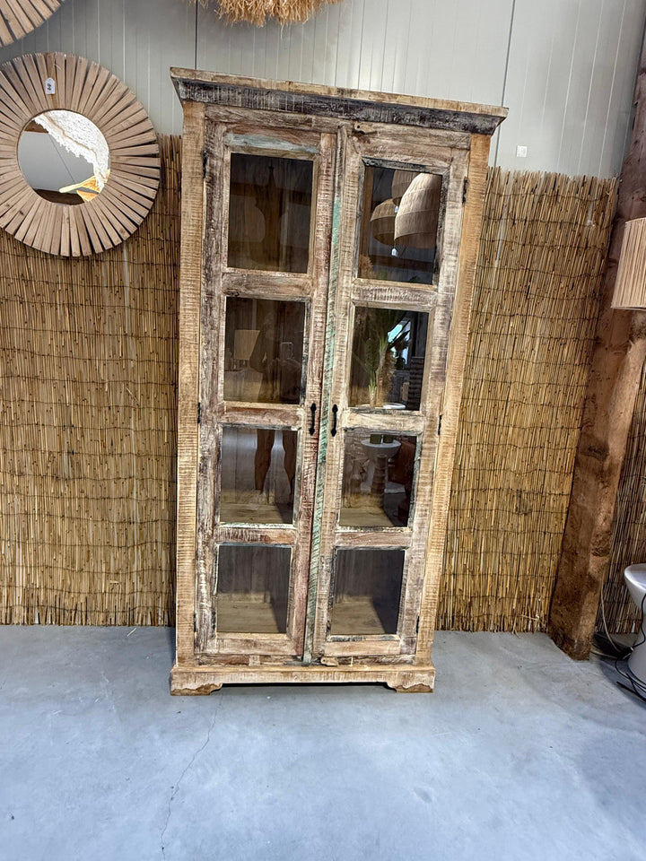 Hoge vitrine kast 200x90x40 cm