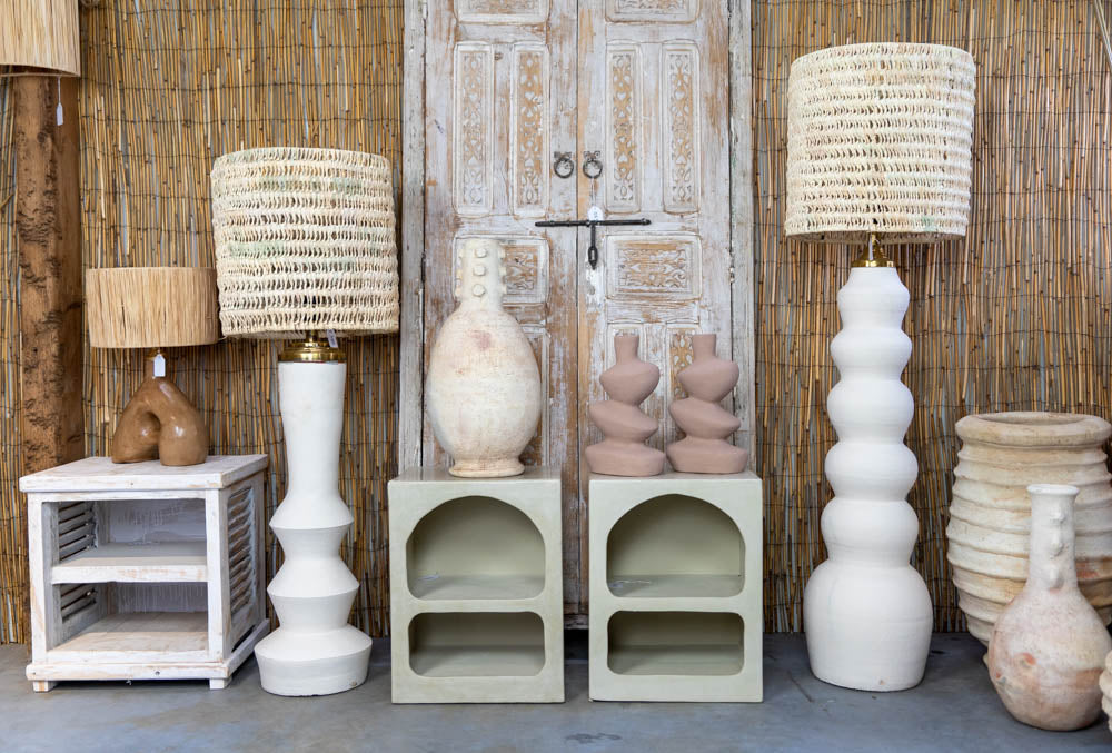 Bohemian & Ibiza Stijl Keramiek Hogestaande Lamp met Kap – 100 cm