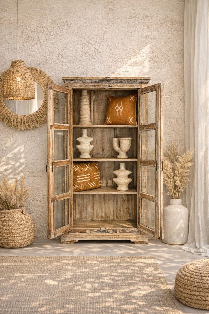 Hoge vitrine kast 200x90x40 cm